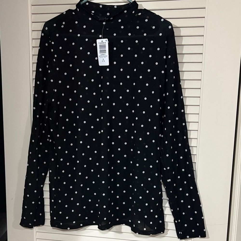 Torrid Mesh Mock Neck Long Sleeve Top